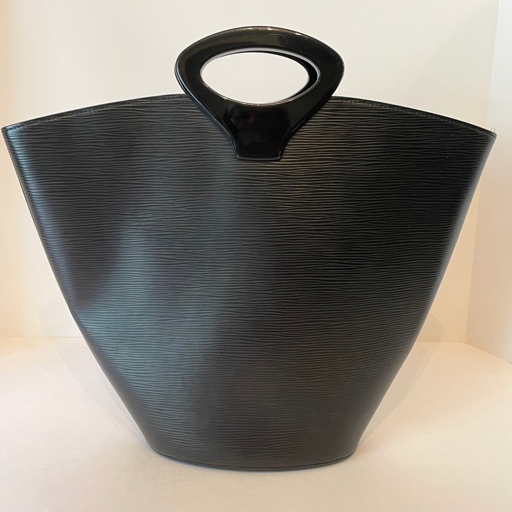 Louis Vuitton Noctambule Epi Tote Black Leather Vintage Lucite Handle - Picture 4 of 16